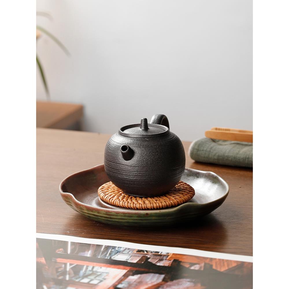 拾器| 手工壶承粗陶干泡台小号茶盘茶壶托日式储水养壶垫功夫茶具