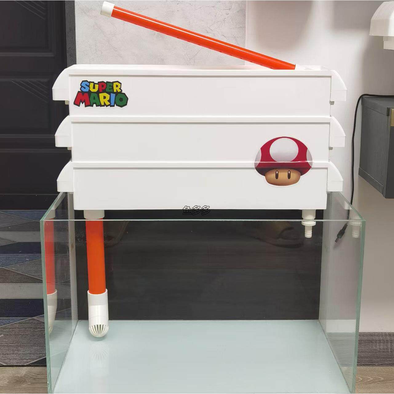 鱼缸龟缸过滤盒滴流盒周转箱干湿分离盒上置增氧循环系统净水滤材