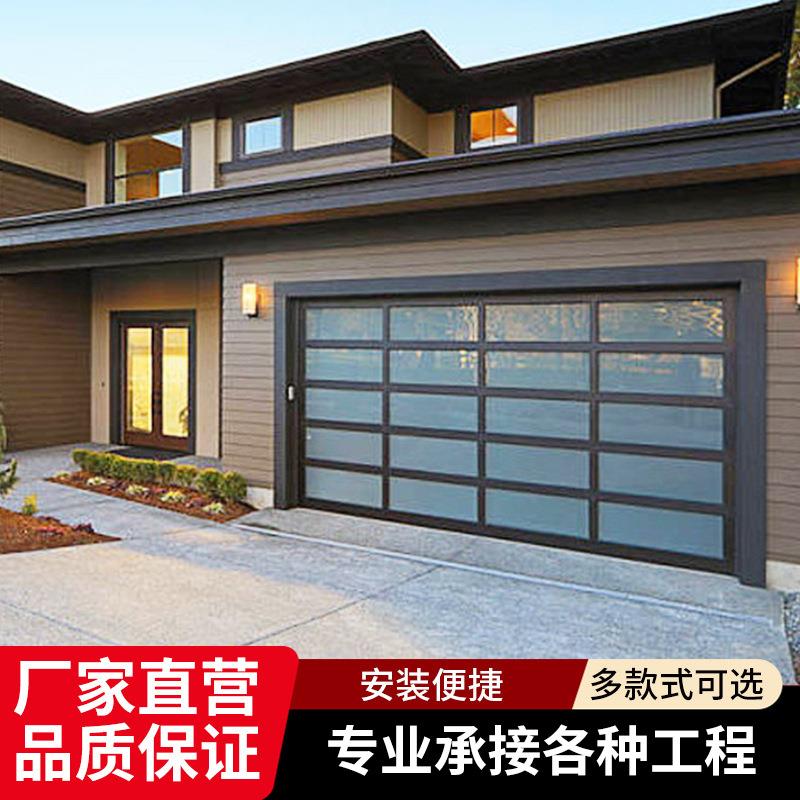 专业定制汽车4S店钢化透视玻璃车库门电动卷帘门工业垂直提升门
