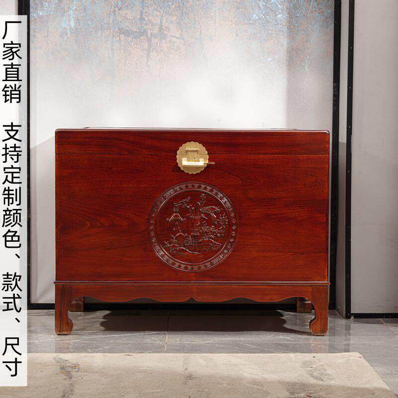 香樟木箱子樟木箱大容量可靠墙打开箱子实木收纳箱防虫防蛀