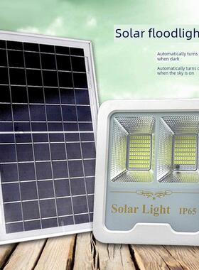 跨境LED solar太阳能投光灯户外防水大功率农村家用超亮庭院照明