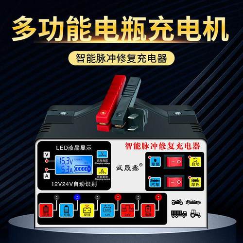 德国进口汽车电瓶充电器12v24v蓄电池充电机全自动智能脉冲纯铜修