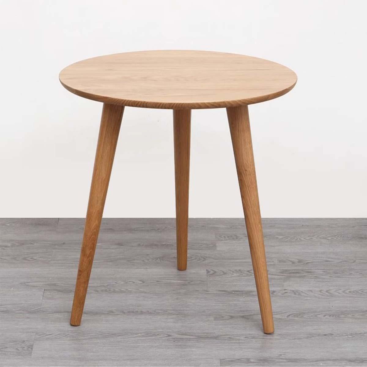 北欧实木小圆桌客厅阳台原木色角几茶几小户型简约圆形沙发边几