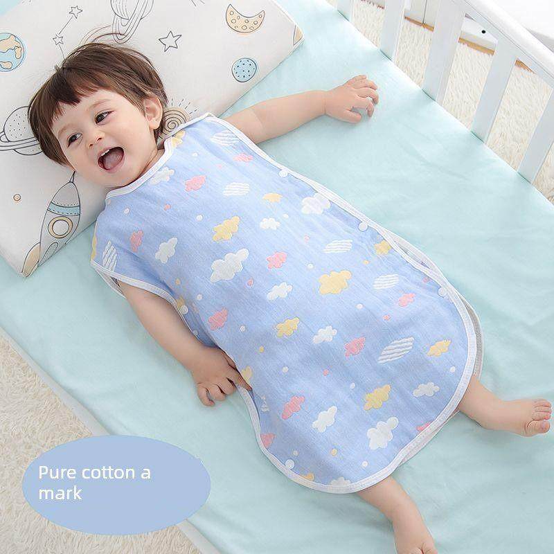 婴儿睡袋六层棉纱无袖背心新生儿防踢被婴儿夏秋空调房睡眠