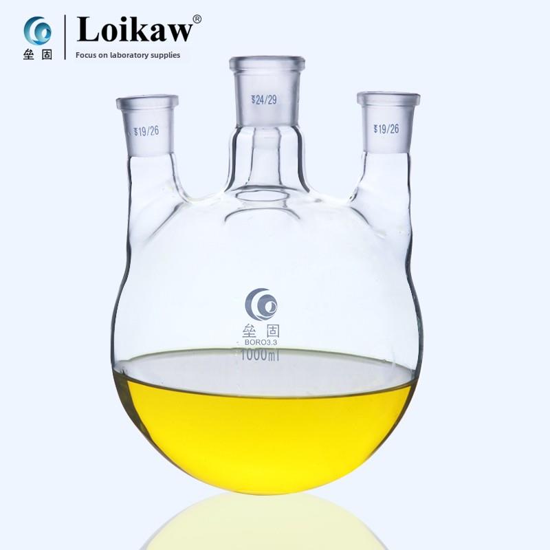 雷固之四口高硼硅厚壁圆底瓶标准口四口反应器瓶250/500/1000/200