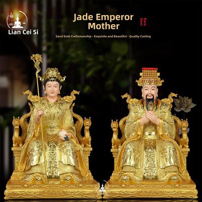 玉皇大帝母佛像树脂彷沙金玉皇大帝天帝家拜西王母后神佛像装饰