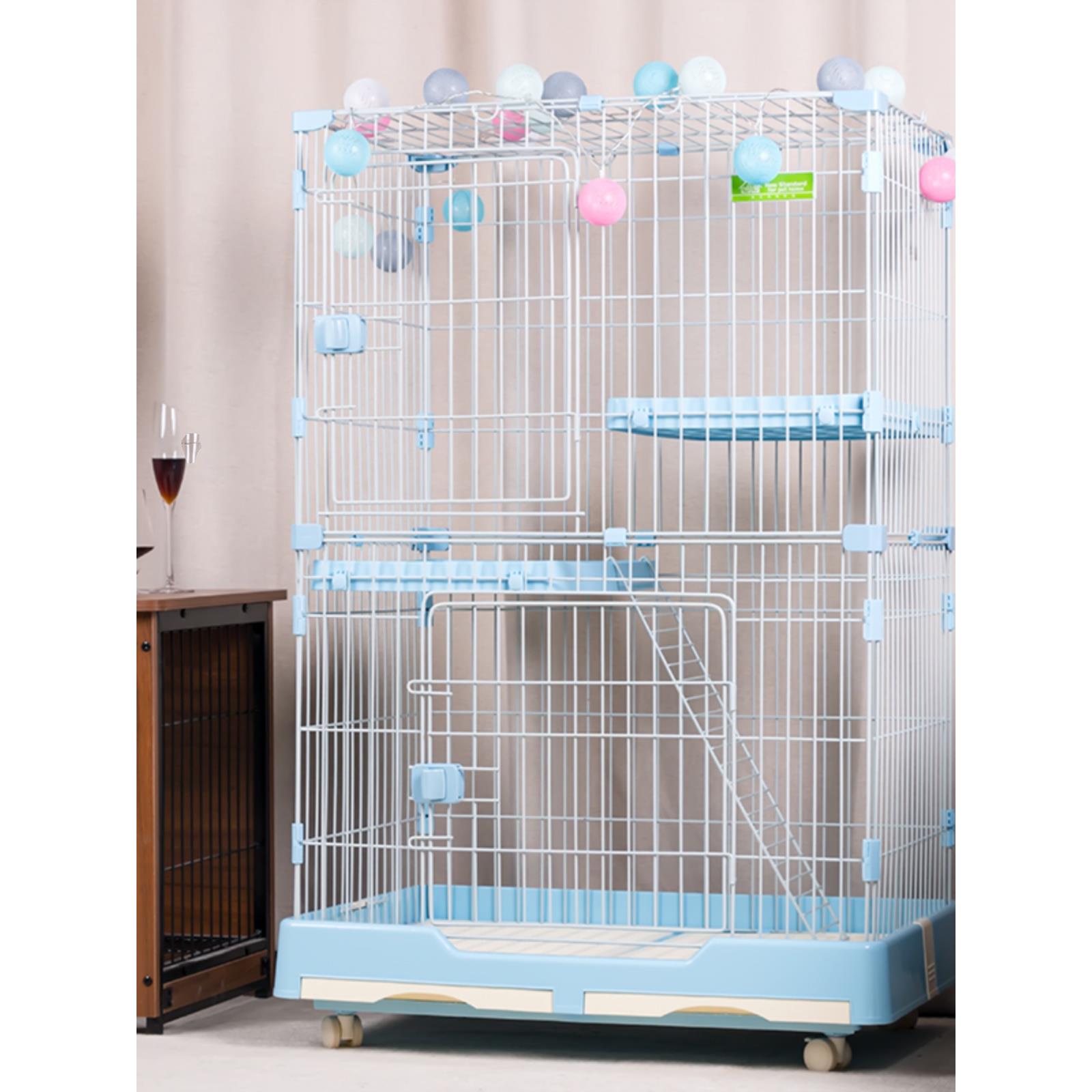 创逸猫笼家用室内带抽屉猫别墅舍猫窝双层三层大空间繁育笼展示笼