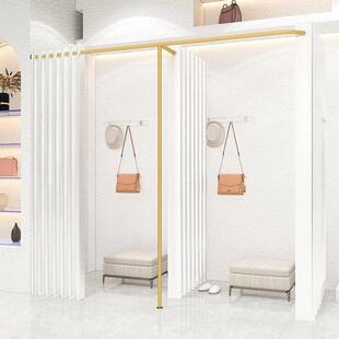 服装店婚纱试衣间F型隔断帘简易移动更衣室商场卖场窗帘杆展示架F