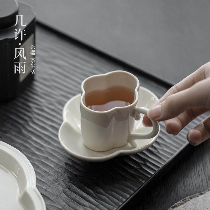 几许风雨草木灰手工陶瓷主人杯茶杯家用套杯功夫茶具品茗杯带手把