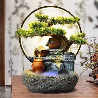 风水轮流水摆件招财，假山喷泉装饰，客厅桌面循环水景观开启乔迁