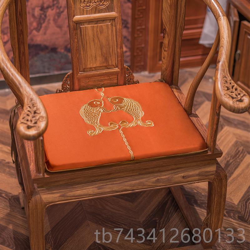 正品中式古木典雙鯉刺繡紅木枕沙發(fā)靠墊抱枕3YG4實家具羅漢床腰五