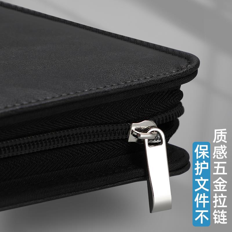B5活页拉链包记事本a5多功能收纳商务经理夹办公包房产资料册复古