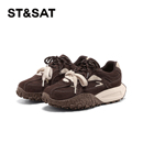 星期六厚底德训鞋女2025新款冬季加绒保暖女鞋时尚百搭休闲运动鞋