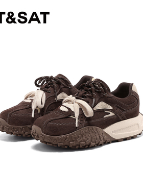 星期六厚底德训鞋女2025新款冬季加绒保暖女鞋时尚百搭休闲运动鞋