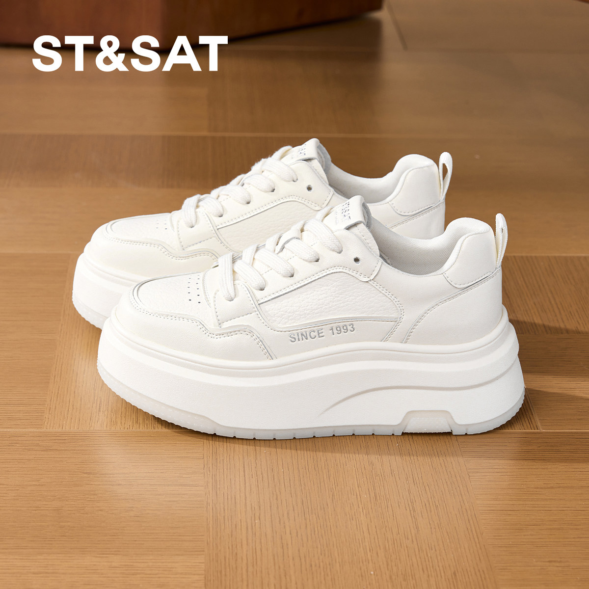 星期六厚底小白鞋女2026春季新款百搭运动休闲女鞋子爆款增高板鞋