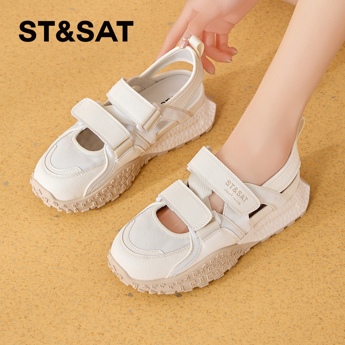 星期六厚底凉鞋女款2026新款夏季外穿百搭透气运动休闲沙滩凉拖鞋