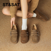 女2026春季 新款 双扣带全包一脚蹬休闲鞋 星期六复古勃肯鞋 百搭女鞋