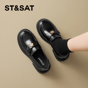 黑色通勤百搭单鞋 星期六厚底乐福鞋 英伦风小皮鞋 春季 子 女2026新款