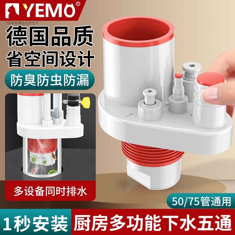 【德国YEMO】下水管五通排水接头
