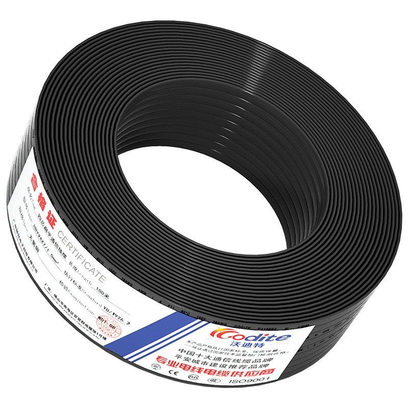 工厂软芯纯铜多股电话线RJ11通讯4芯室内连接线V扁平线100米