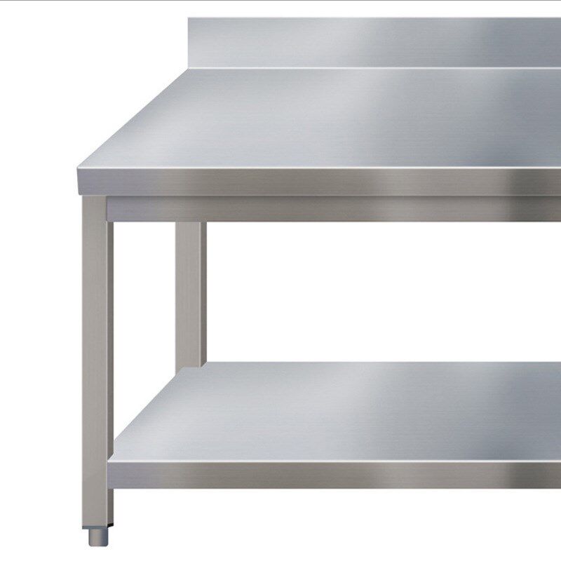 不锈钢工作台可移动厨房操作台工作桌带背板打荷R台打包装台面两