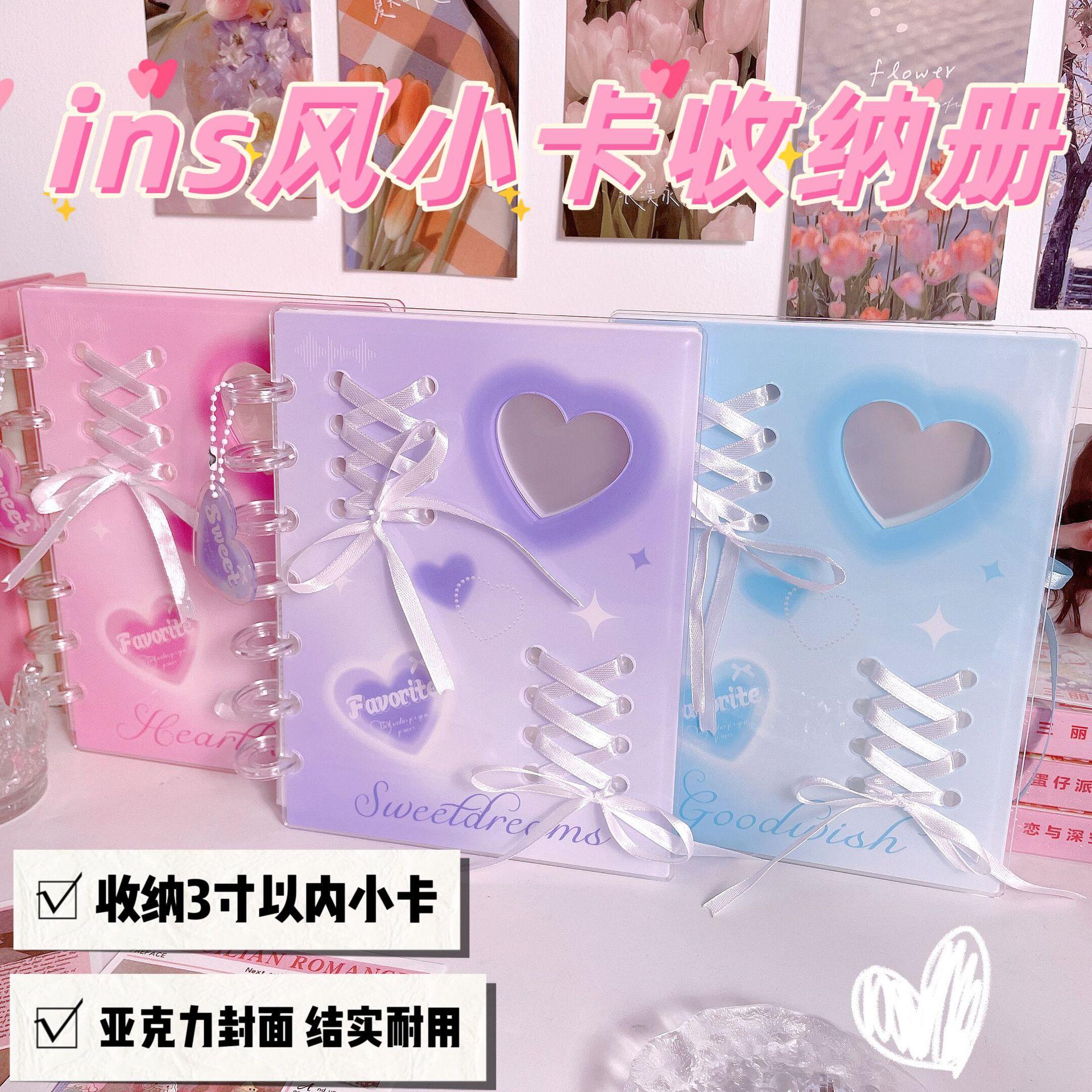 小卡收纳册 亚克力蘑菇孔活页3寸拍立得镭射小卡明星片4宫格相册