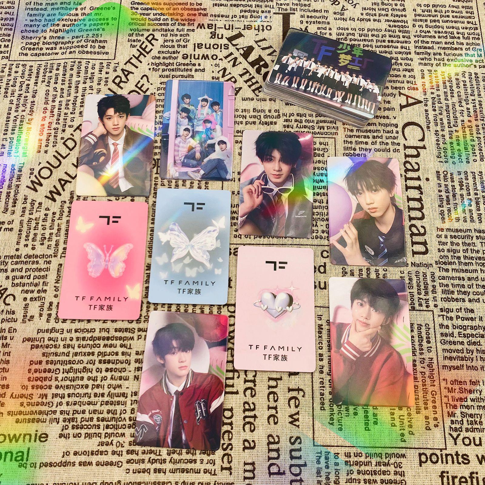tf家族四代镭射小卡55张陈浚铭汪浚熙张函瑞周边自印卡盒装LOMO卡