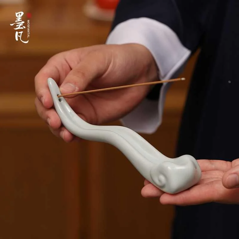墨凡祥云多孔陶瓷香插香薰炉仿古线家用香炉室内禅意卧香炉沉新品