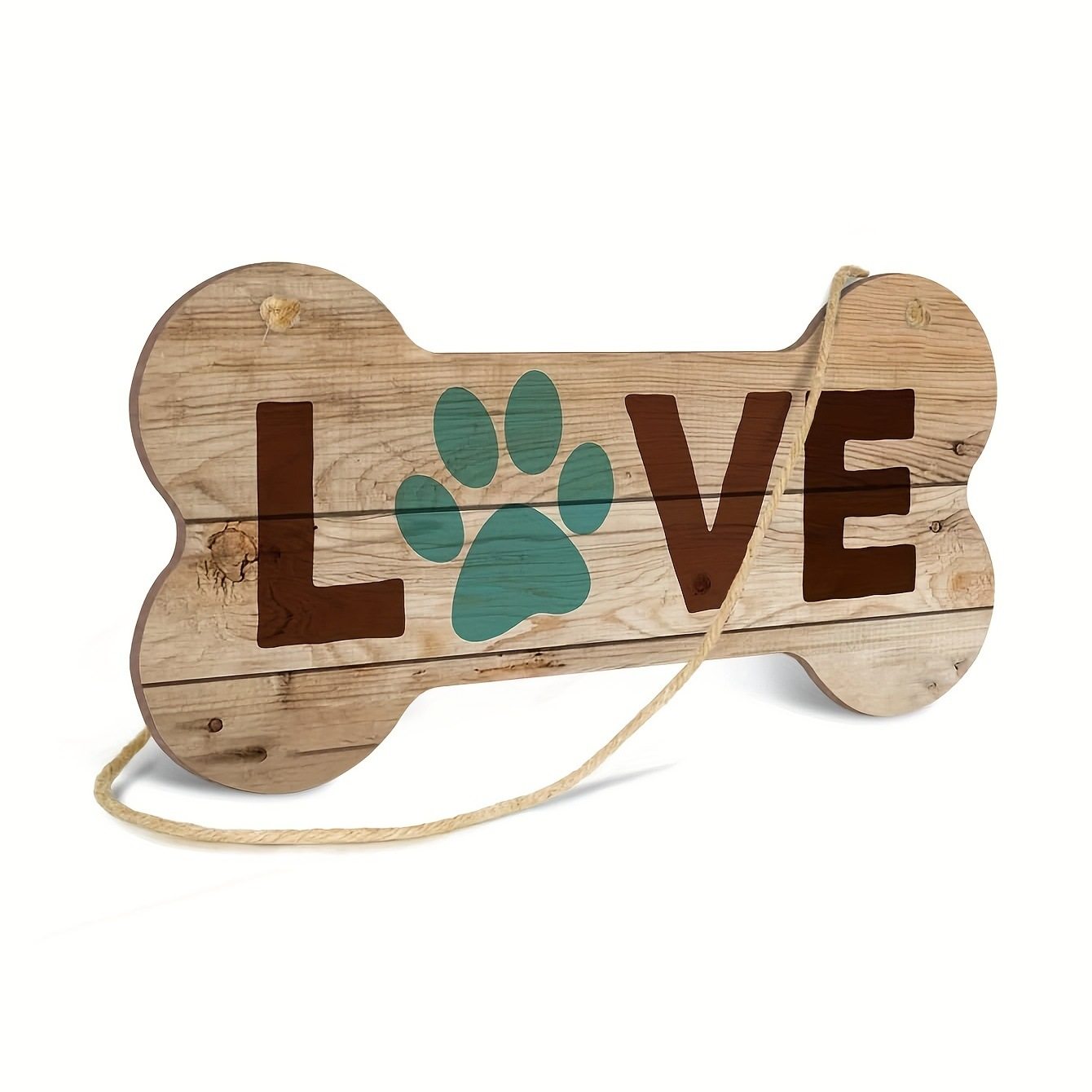 豪贝宠物欢迎木制挂件狗牌木质吊件狗狗骨头木牌装饰庭院装扮道具