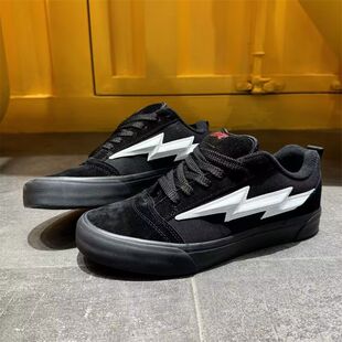 黑白复古高颜值胖胖面包鞋低帮学生板鞋圆头百搭情侣时尚休闲鞋子