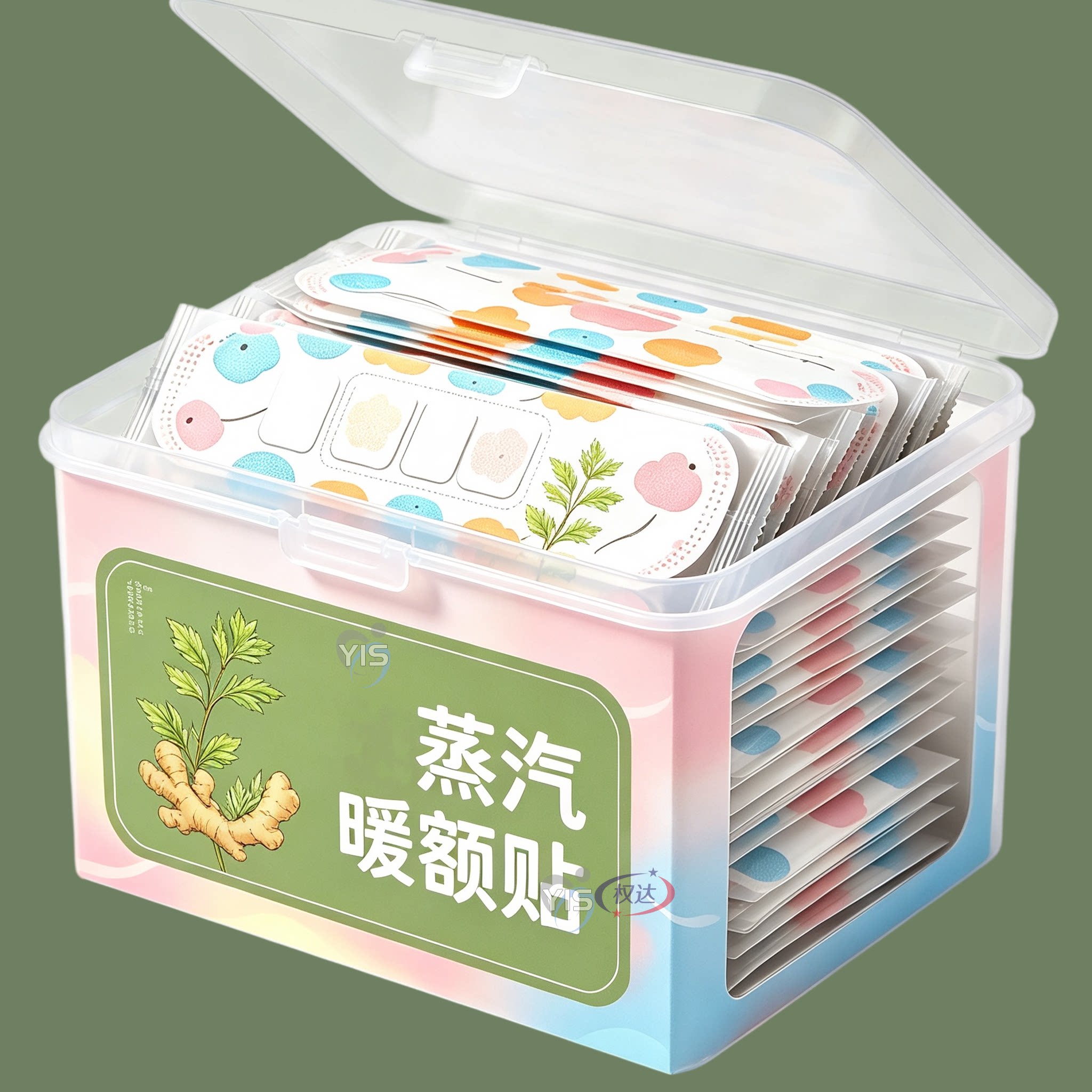 艾草蒸汽发热艾灸额头贴产后护头防风暖肩颈围脖冬季热敷保暖神器