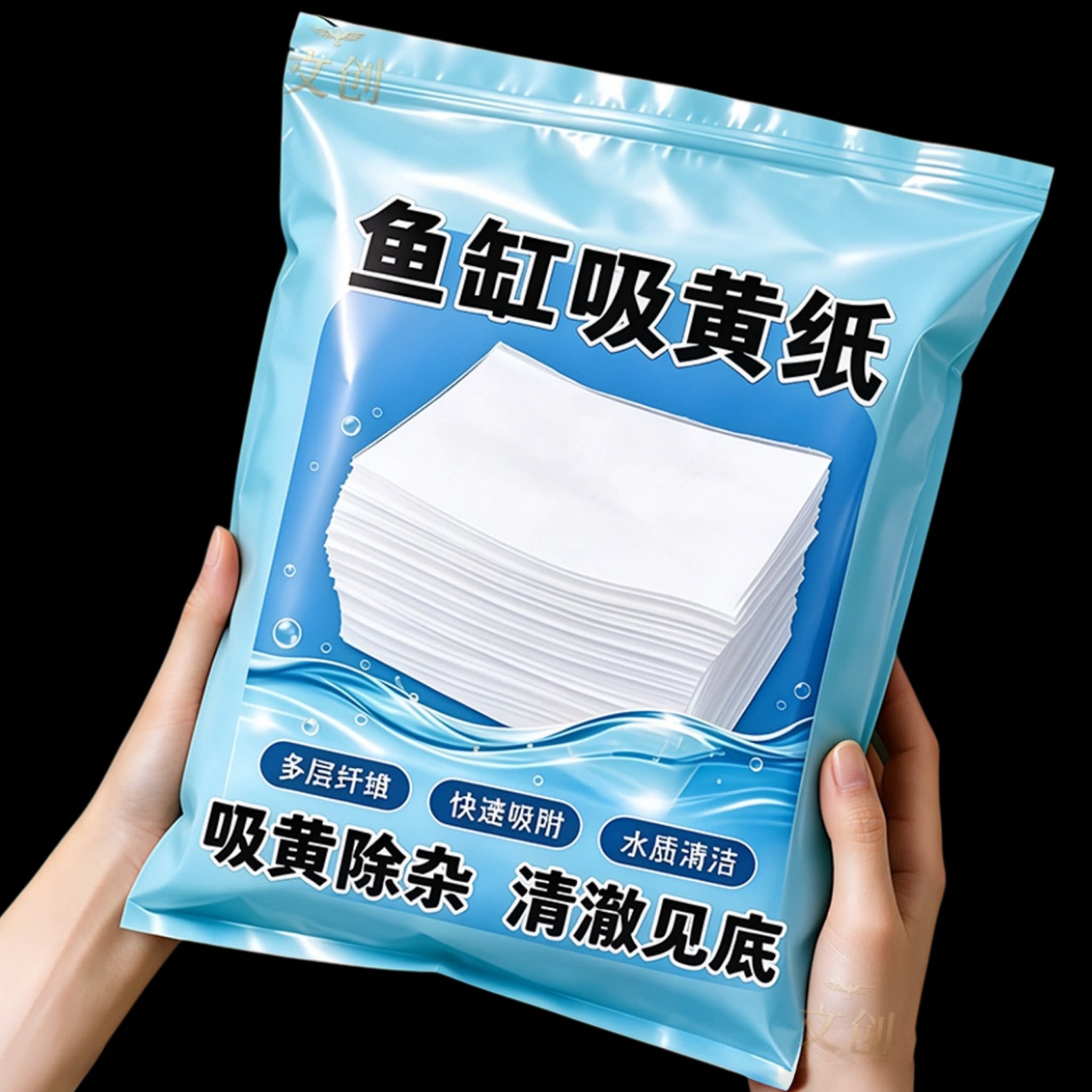 高效净水】鱼缸吸色片去黄水污水色母片净水宝活性蛋白棉净化水质