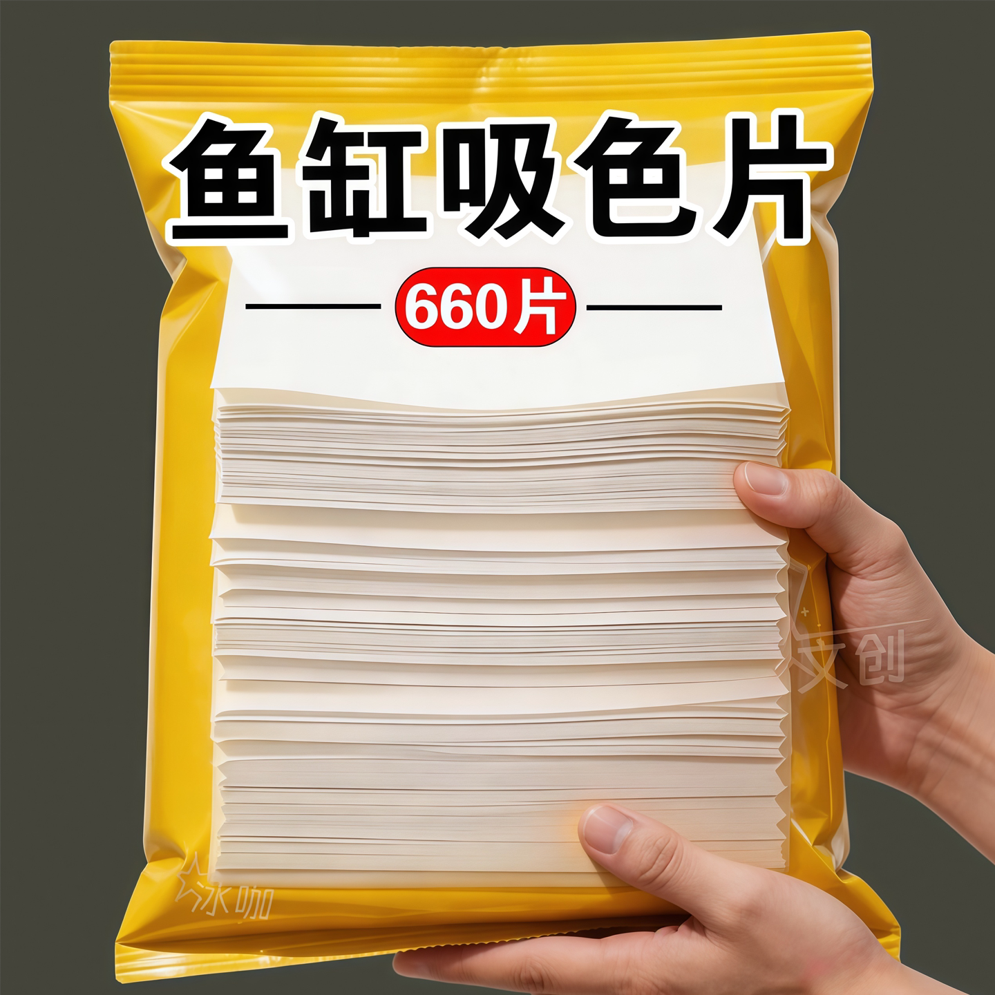 【高效净水】鱼缸吸色片去黄水污水色母片净水宝活性蛋白棉净化水
