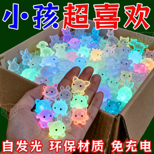 透明新款仿真迷你小动物夜光小玩具混装小乌龟小怪兽夜光兔兔diy