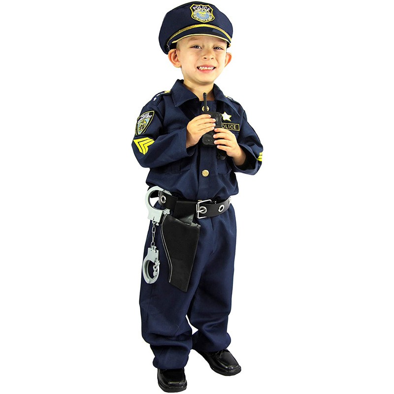 儿童警察Cos服饰角色扮演游戏职业装扮欧美万圣节狂欢节表演服