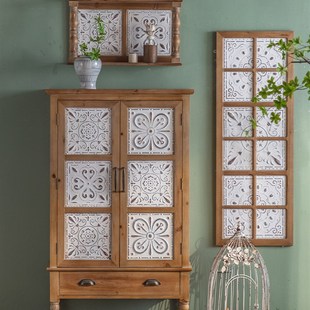 美式乡村实木客厅家具餐边柜波西米亚装饰柜法式复古斗柜鞋柜边柜