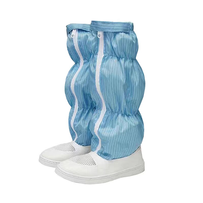 防静电长筒鞋PVC底高筒靴透气网面防静电防尘无尘靴男女车间工作