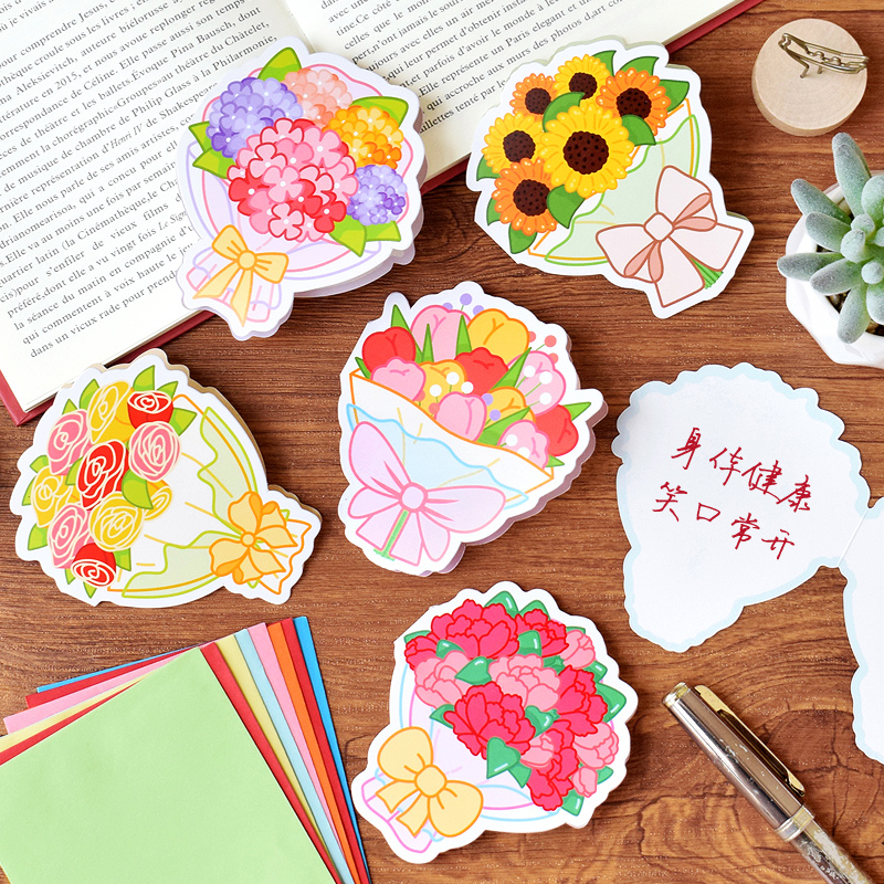 鲜花束折叠贺卡立体小清新祝福留言卡父亲节礼物装饰卡幼儿园儿童