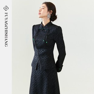 上衣新款 FUYAO扶摇 中国风西服 盘扣修身 职业套装 西装 外套女新中式
