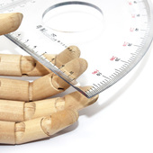 学生绘图设计尺180度量角器测量仪半圆角度尺大圆尺 模板尺厘米刻