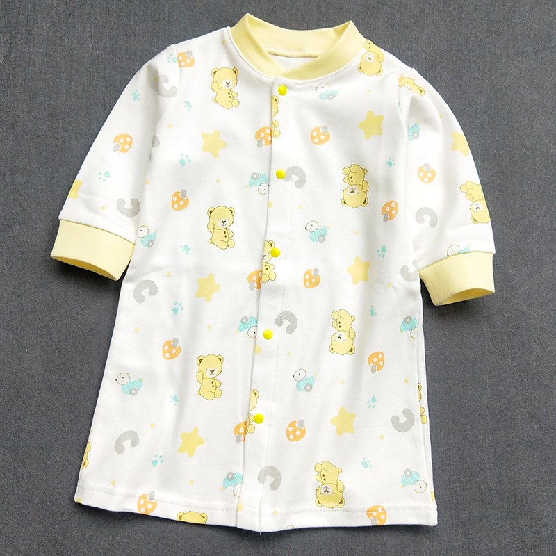 A标纯棉婴儿春秋睡袍男女宝宝长袍开衫护肚空调房睡衣康欣儿425