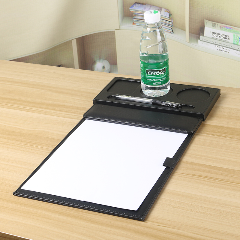 皮质会议室茶杯垫 商务a4文件夹板夹 磁性书写字垫板可定制印LOGO