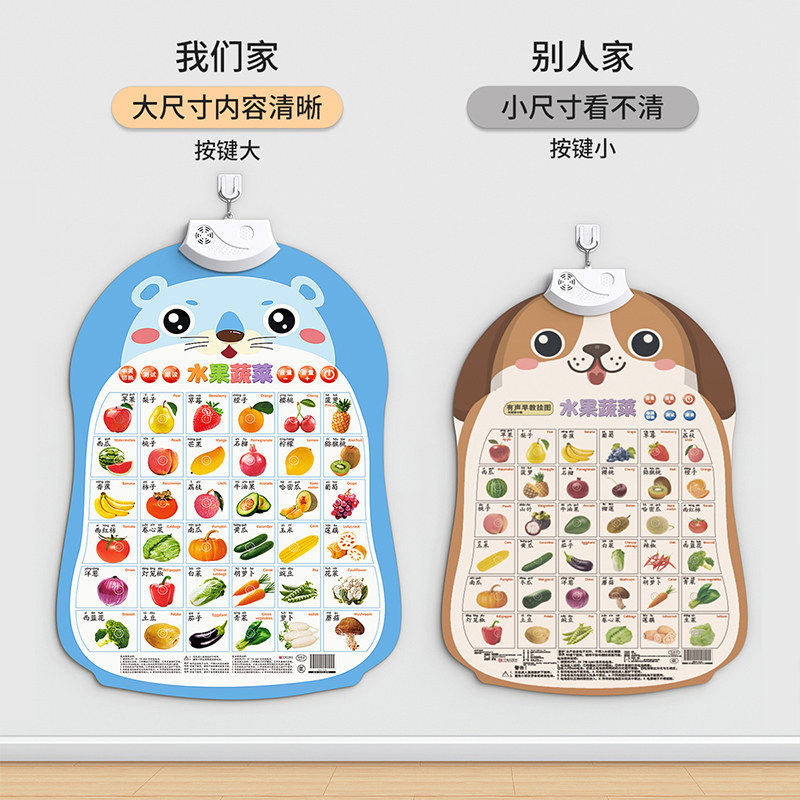 儿童识图挂画学习认知点墙贴