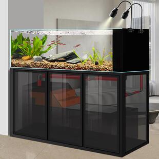 新款溪流缸超白玻璃工业风一米鱼缸造景客厅家用生态定制水草缸