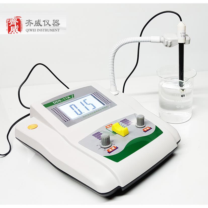 齐威电导率仪台式DDS307 11A型号手动温度补偿电导率测量仪器水质