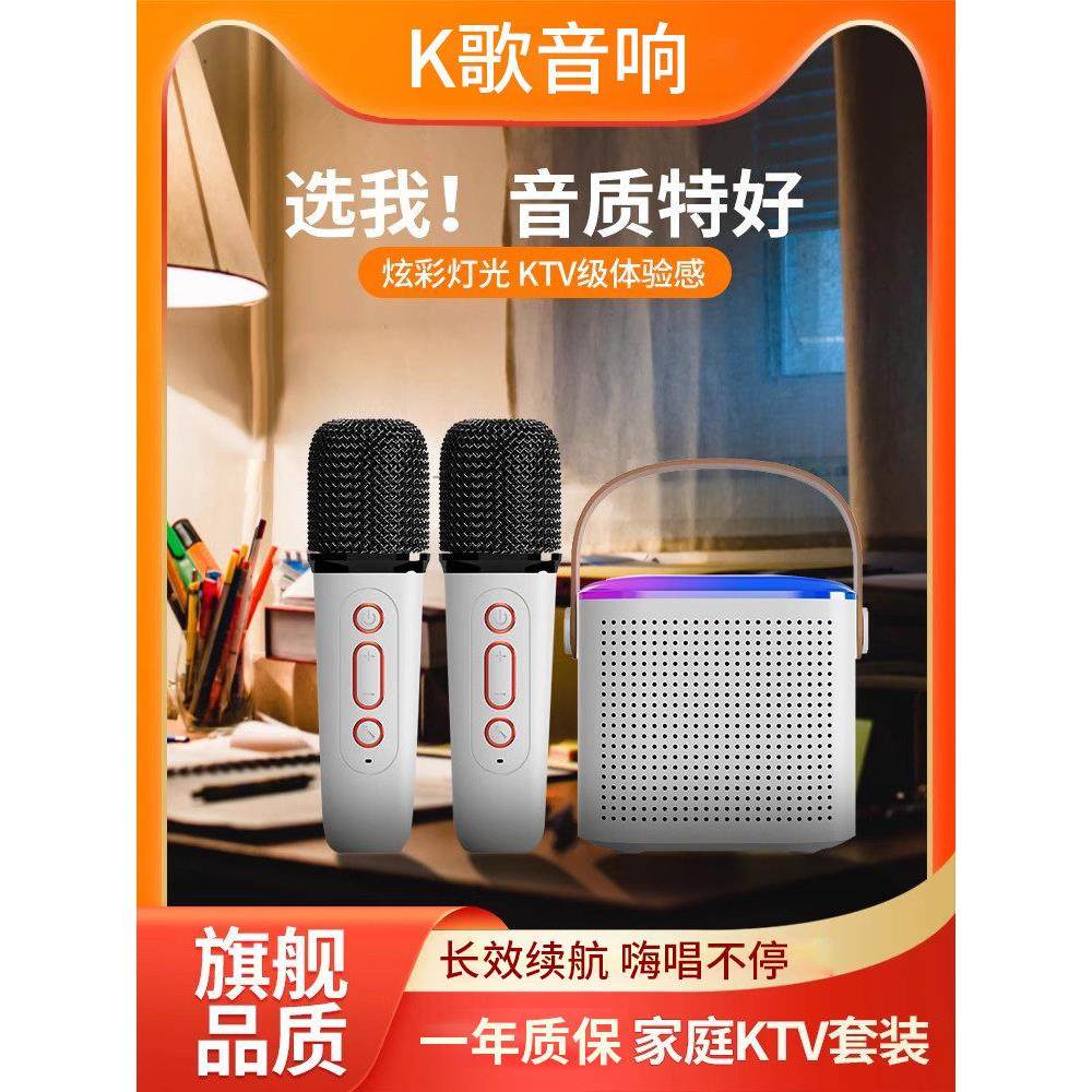 山水麦克风音频集成麦克风家庭卡拉ok无线蓝牙扬声器娱乐小型儿童