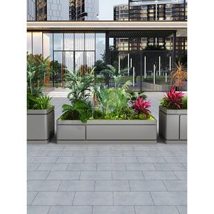 不锈钢花箱定制户外隔断花箱组合商业街花槽广场公园移动花盆围栏