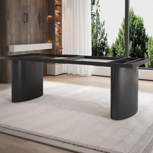 大板桌腿支架奢石岩板桌脚办公餐桌架茶桌茶几底座不锈钢铁艺定制