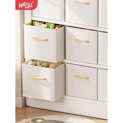 阿格贝贝布艺收纳盒25cm书架储物盒书本收纳箱布艺盒子收纳整理箱