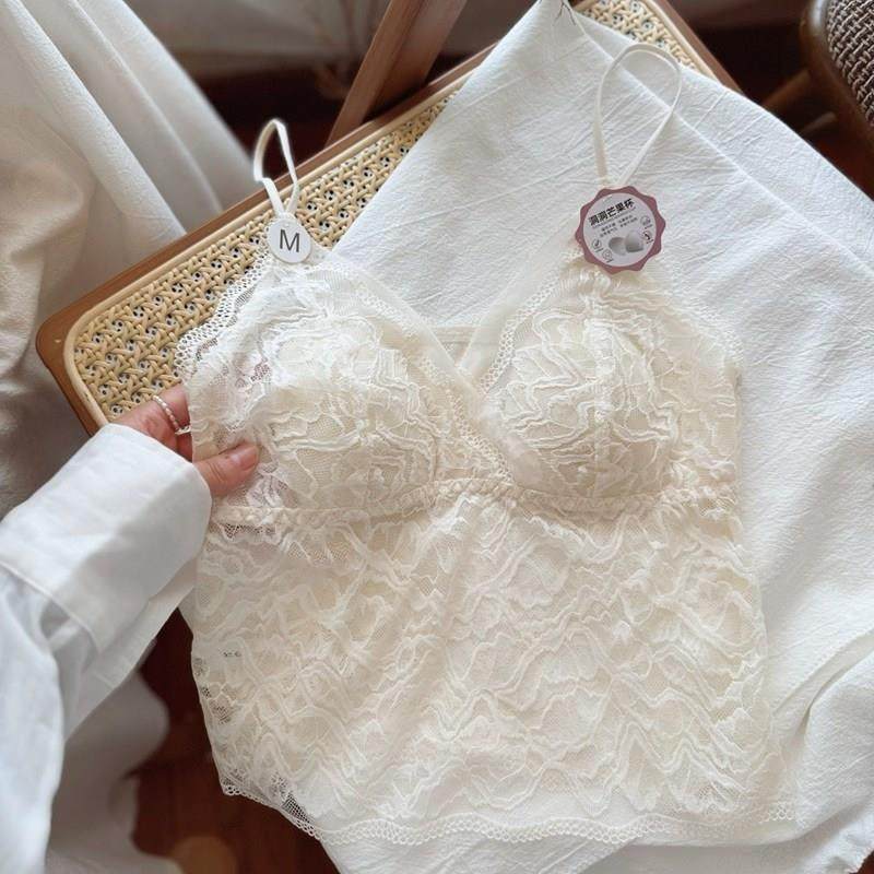 纯欲轻薄法式蕾丝美背吊带内衣女薄杯细肩带打底背心内搭裹胸文胸,女士内衣/男士内衣/家居服,文胸,淘宝优惠券,粉丝福利购,淘宝优惠卷